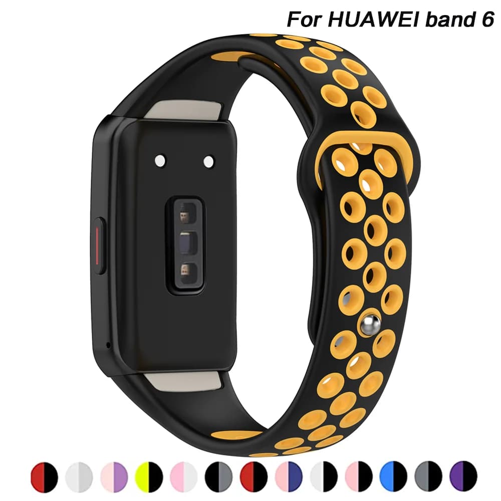 Correa in silicone per cinturino Huawei Band 6 6 Pro Accessori Smartwatch Sostituzione braccialetto sportivo traspirante Cinturino Honor Band 6