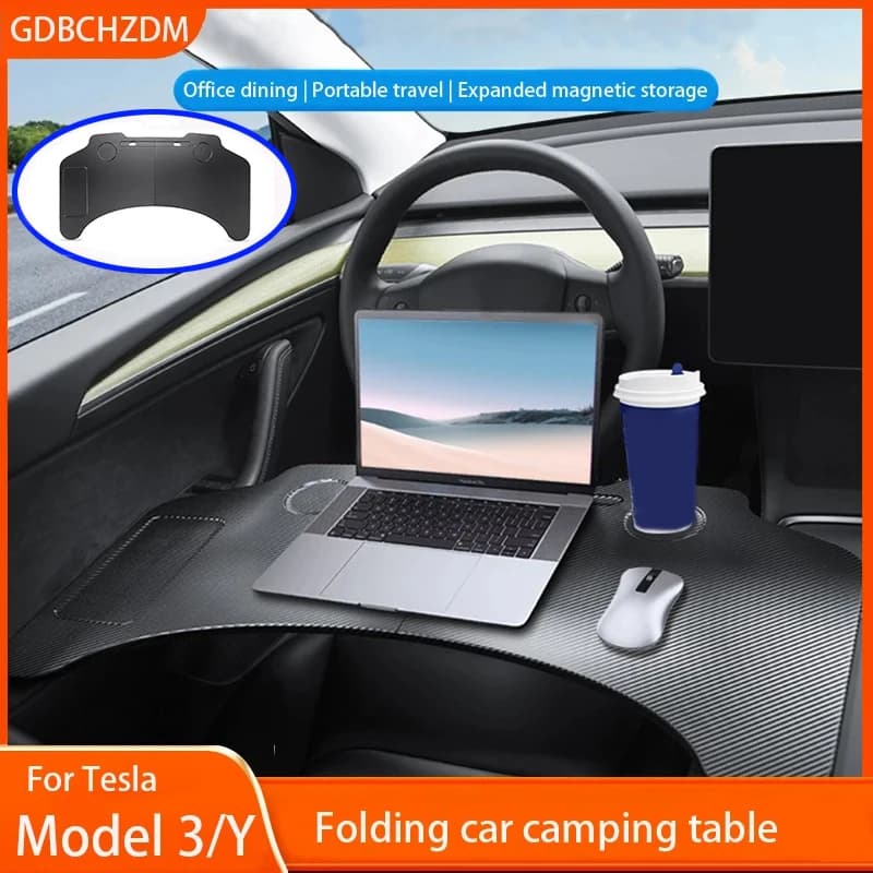 Per Tesla Modello Y Juniper 2025 Modello 3 /Y 2017-2025 Volante Vassoio per laptop Scrivania per alimenti Tavolo da ufficio portatile Accessori per auto