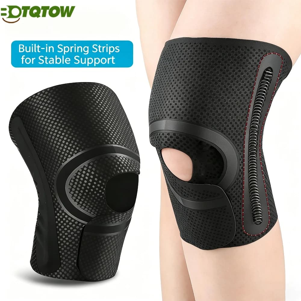 1 Pezzo di Ginocchiera Sottile per Uomo e Donna, Supporto Compressivo per Ginocchio con Stabilizzatori Laterali per Lesioni al Menisco, Sollevamento Pesi, Artrite
