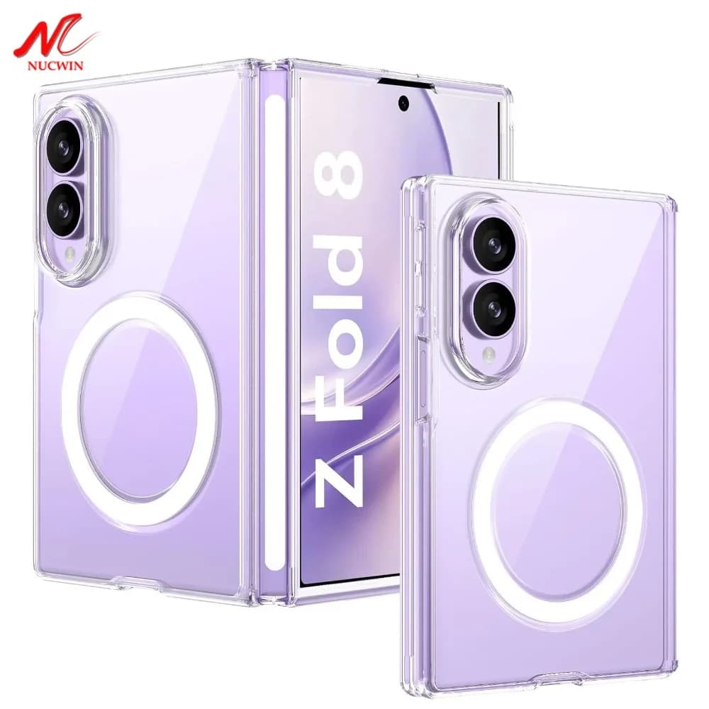 For Magsafe Case for Samsung Galaxy Z Fold 8 Ultra Fold8 Magnetic Wireless Charging Transparent Hinge Protect Shockproof Cover