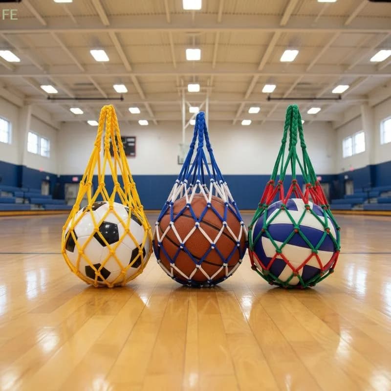 [F] Football Net Bag Nylon Bold Storage Single Ball Carry Portable Equipment Outdoor Sports Soccer Basketball Volleyball