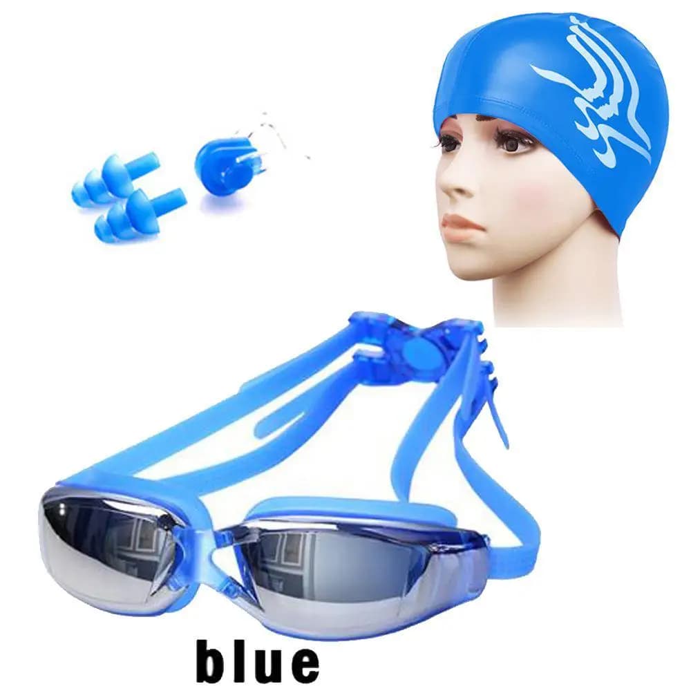 High Definition Swimwear with Nasal Clips in Silicone, Earrings and PU Headphones - Set 9011 for Sports and Fitness enthusiasts