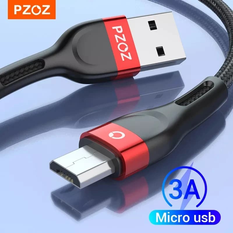 Cavo Micro USB PZOZ cavo dati di ricarica rapida 1M 2M 3M per Samsung S7 Xiaomi Redmi Note 5 Pro caricabatterie MicroUSB per telefono cellulare Android