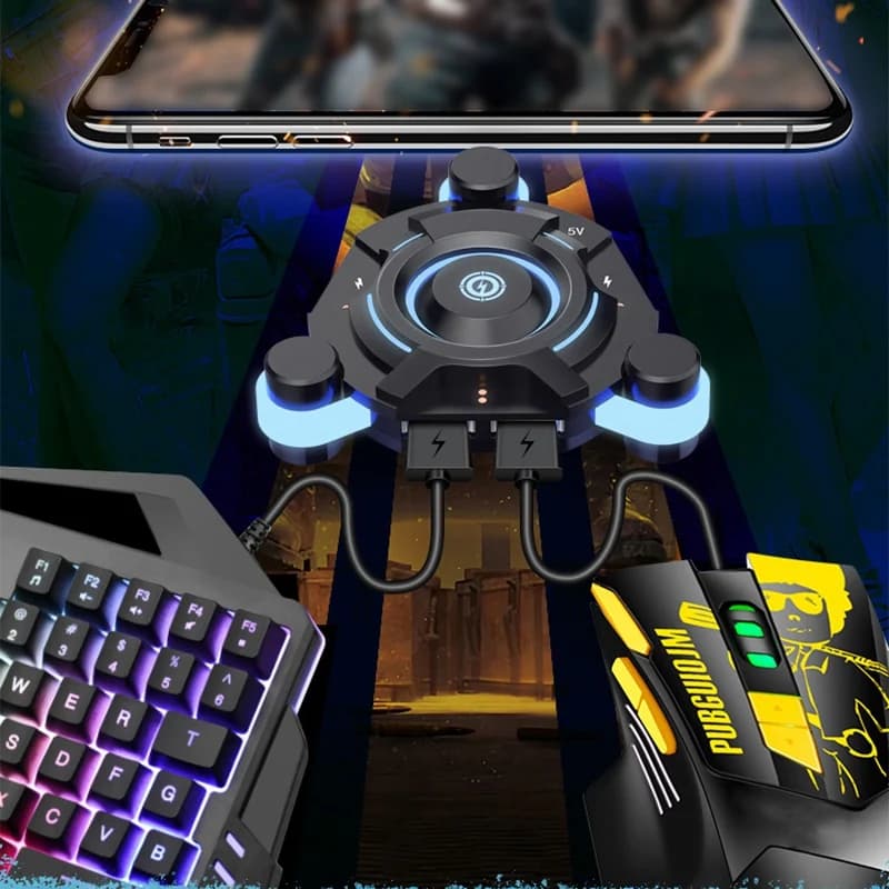 Convertitore ABFN-Mobile Gamepad Controller da tastiera e mouse per giochi, per PUBG, da telefono Android a PC, adattatore Bluetooth Plug and Play
