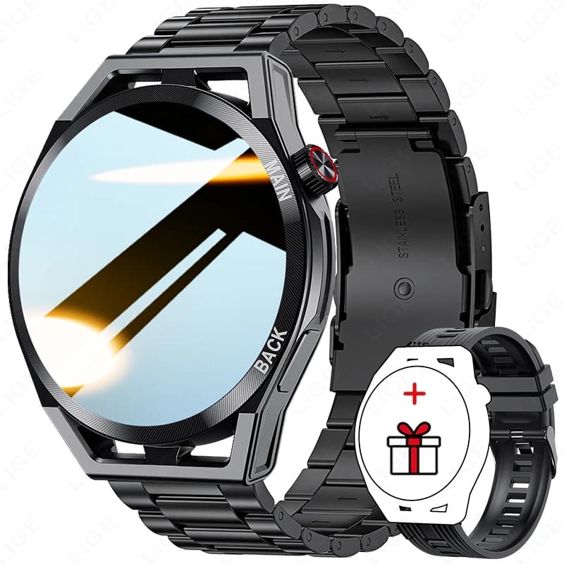 Smartwatch Militare da Uomo per Esterni con Chiamate Vocali Bluetooth, Sportivo, NFC, Impermeabile 3ATM, Cardiofrequenzimetro e Braccialetto Fitness