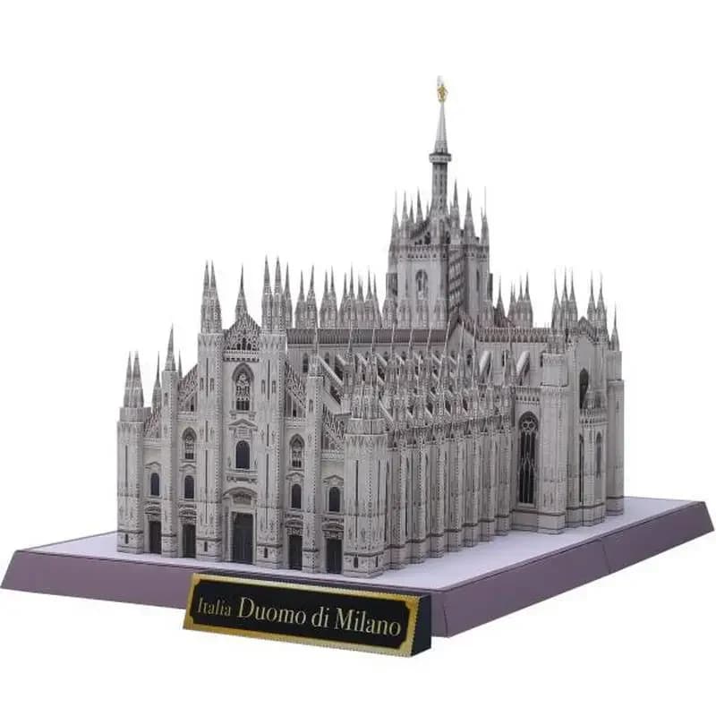 Cattedrale di milano italia mondo architettura classica costruzione modello di carta 3D