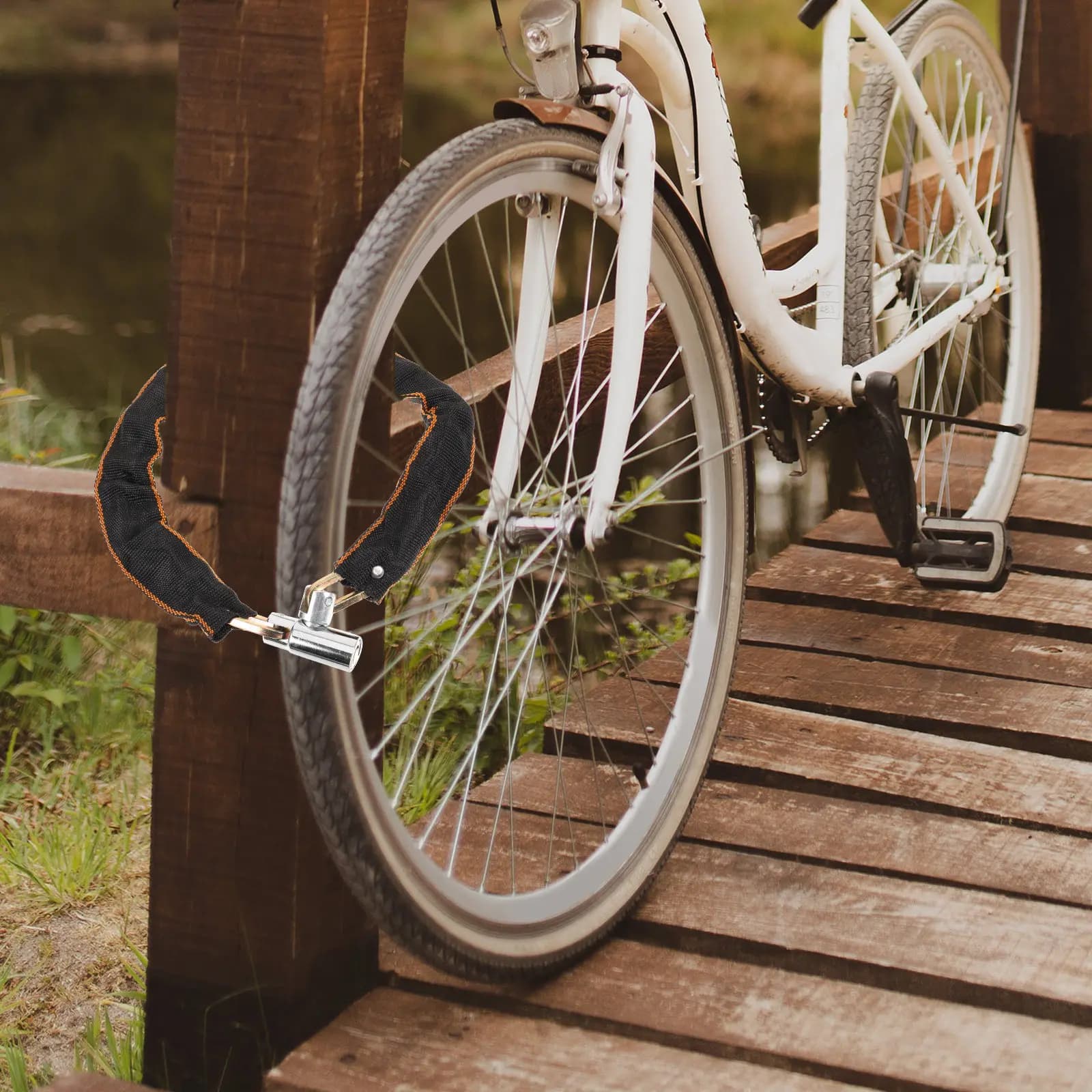 Lucchetto a Catena per Bicicletta, Cavo Antifurto Resistente per Bici, Moto, Scooter, Borsa, Valigia, Portatile e Compatto per Esterni