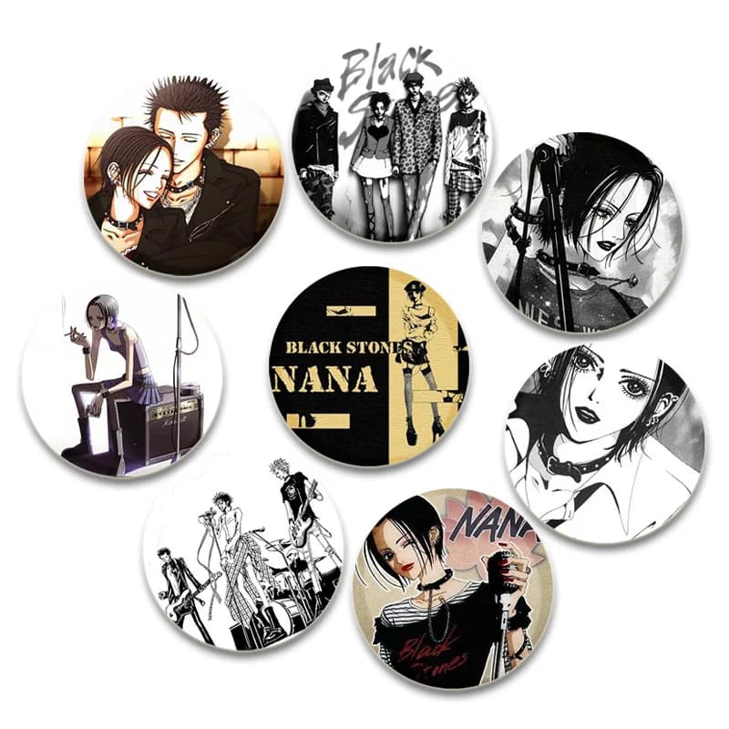 58mm Nana Smalto Spille Anime Figura Icona Pulsante Spille Cartoon Cosplay Distintivo Zaino Vestiti Spille Accessori di gioielli
