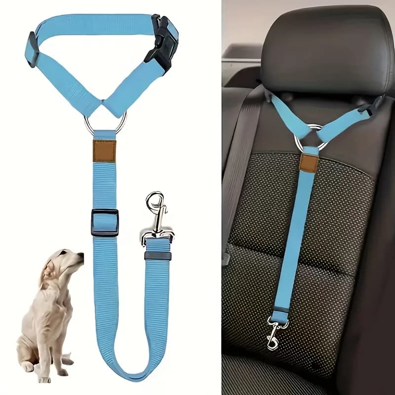 Dog Car Harness Adjustable with Seat Belt, Pet Safety Vest for Car Travel, Padded Comfortable Dog Seat Belt Restraint with Metal Buckle for Small Medium Large Dogs