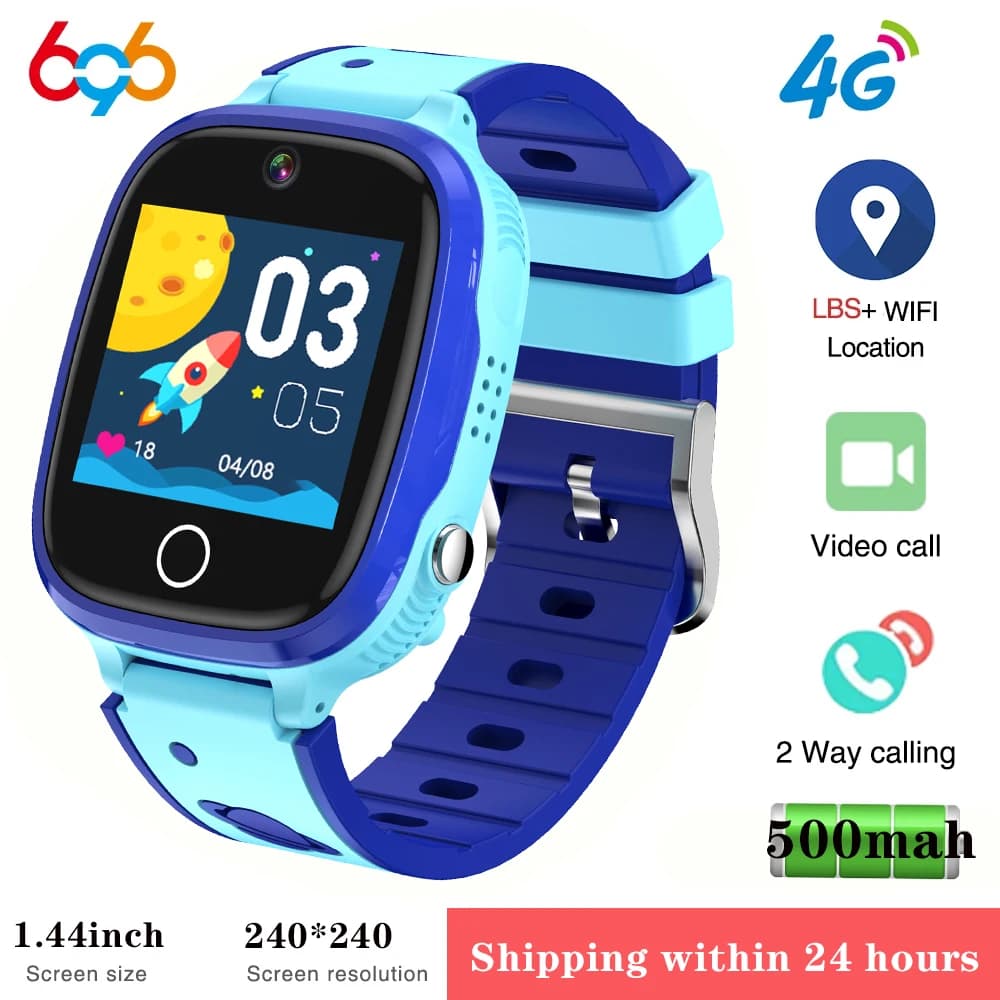 Smart Watch con scheda SIM per studenti 4G Monitoraggio vocale remoto Videochiamata Posizionamento telecamera HD Kid SOS Smart Watch impermeabile per bambini