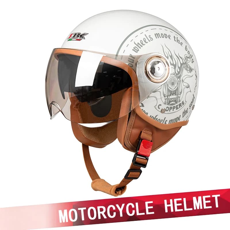 Cruise pedal motorcycle retro helmet male motorcycle half helmet cute cartoon anti-fog helmet electric car female four seasons.