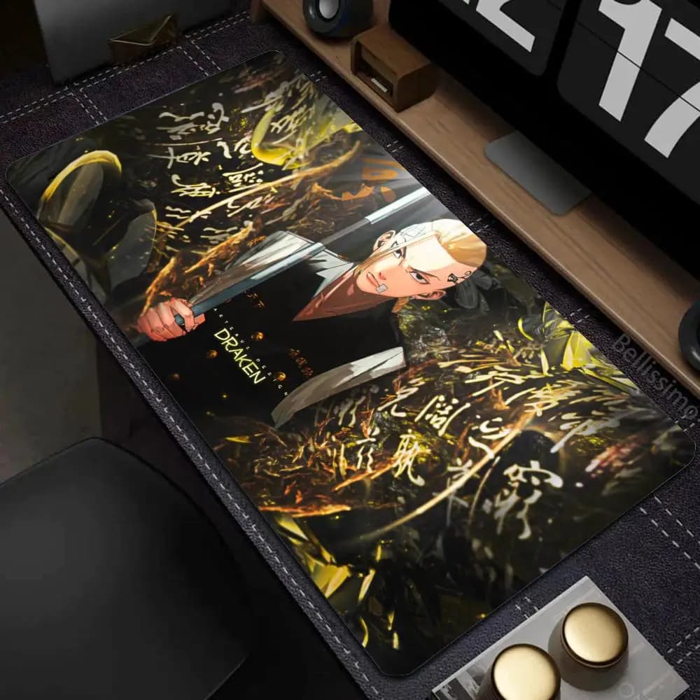 Tastiera XXL Tappetino per mouse in gomma per PC Anime Tokyo Revengers Tappetino da tavolo antiscivolo Stampa HD Gioco Bordo di blocco Tappetino per mouse Tappetino decorativo per desktop