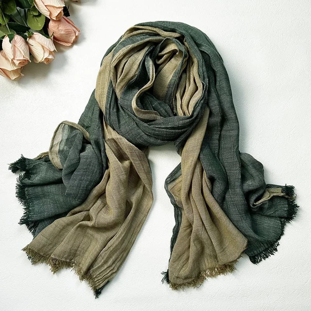 Sciarpa da uomo autunno inverno Sciarpe a righe in cotone e lino Lungo morbido Pashmina Wrap Accessori maschili Breve nappa Bufanda