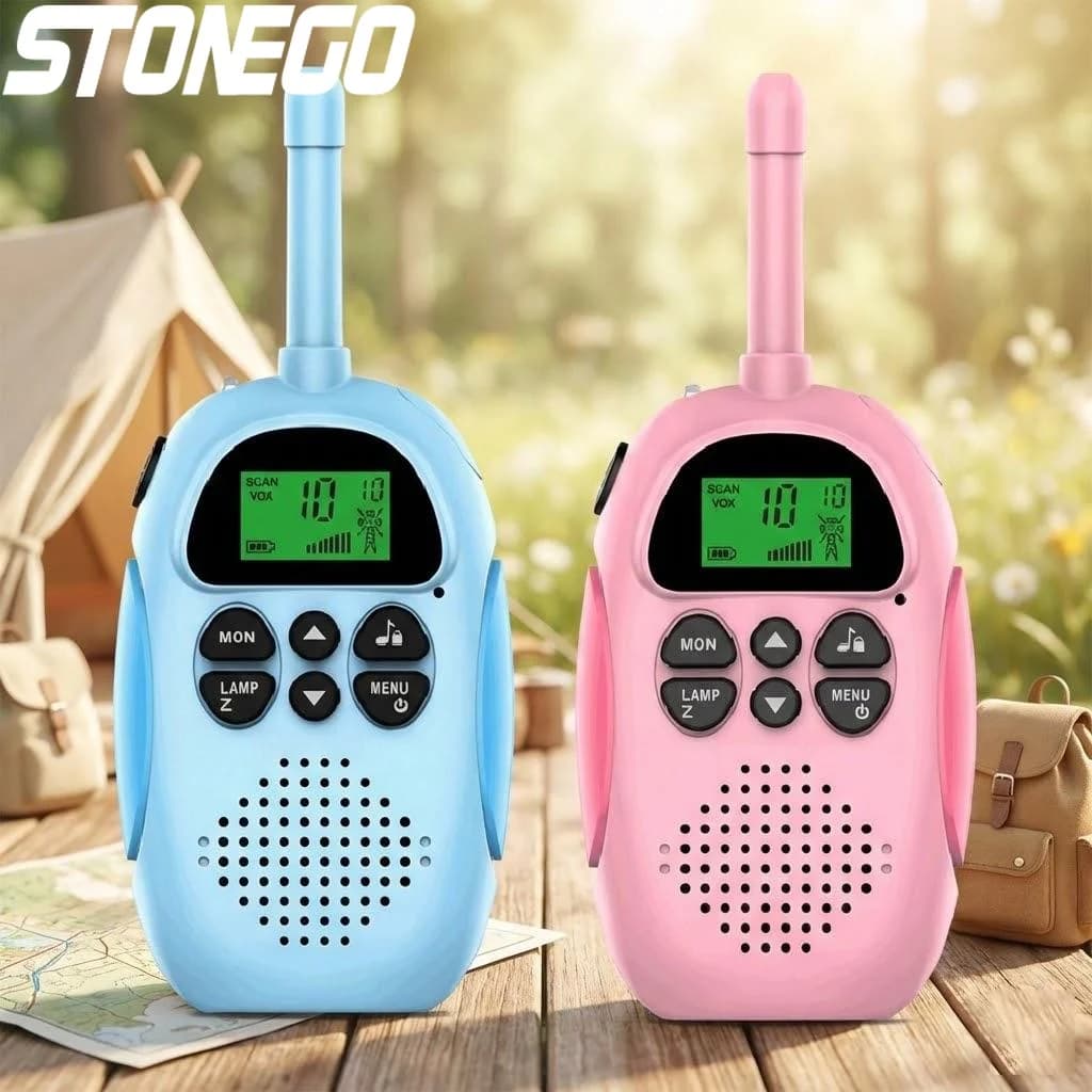 Walkie Talkie per Bambini, Set da 2, Ricaricabili, Radio Bidirezionale con 22 Canali, Portata 3KM, per Giochi all'Aperto, Regali di Compleanno