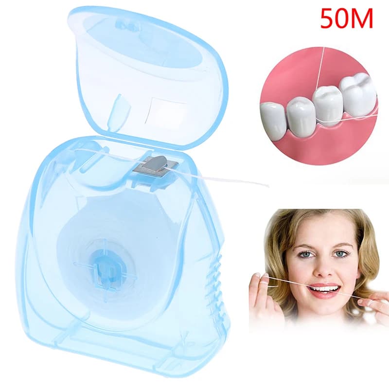 ⭐ 50M/Box Micro Wax Peppermint Flavor Dental Floss Interdental Brush Teeth Stick Toothpicks Floss Pick Oral Hygiene Clean Wire