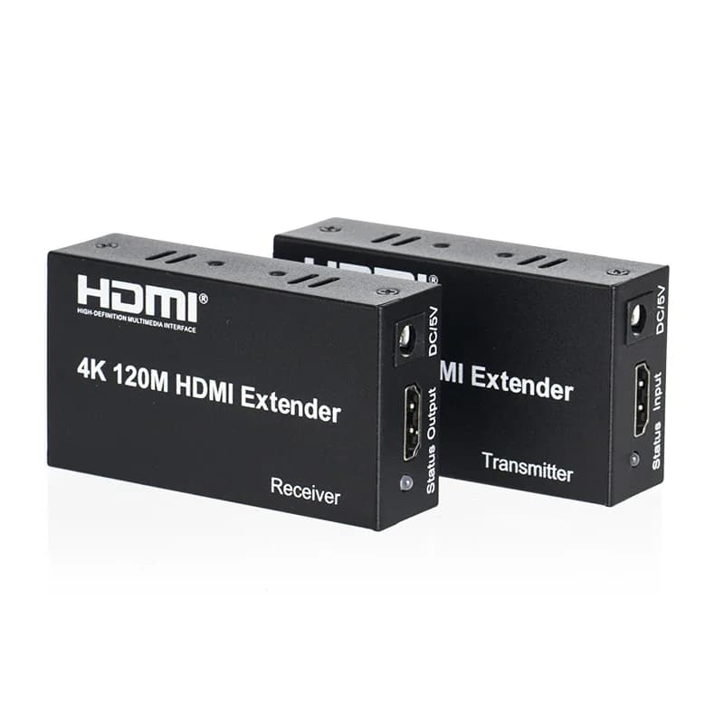 Extender HDMI 4k 100M 120m via Ethernet cable Cat5e Cat6 Rj45 Transmitter and video receiver for Laptop PC camera for TV monitor
