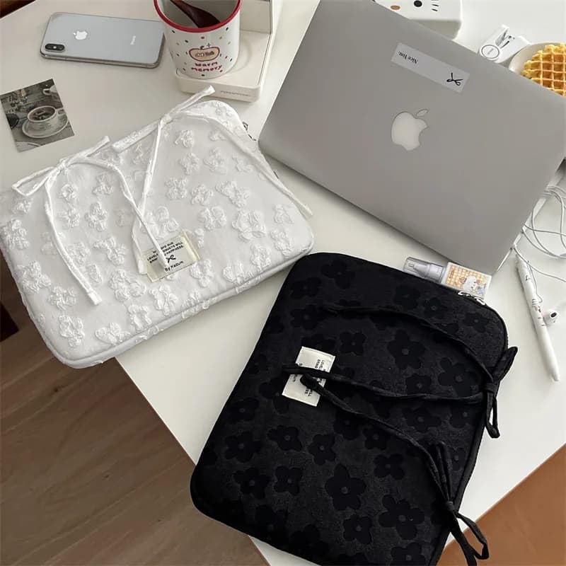 Laptop bag for students with cute bow print Computer bag 11/13/15.6 inch Protective Case for laptop Case for computer Transport bag
