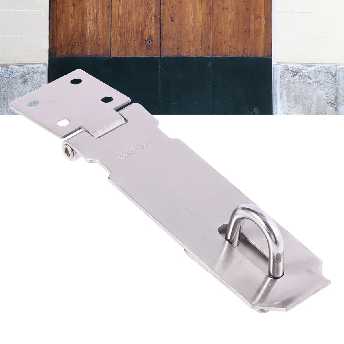 Lucchetto in Acciaio Inox da 5 Pollici con Chiusura a Scatto per Cancelli, Capannoni, Armadietti, Garage, Sicurezza con Viti Nascoste