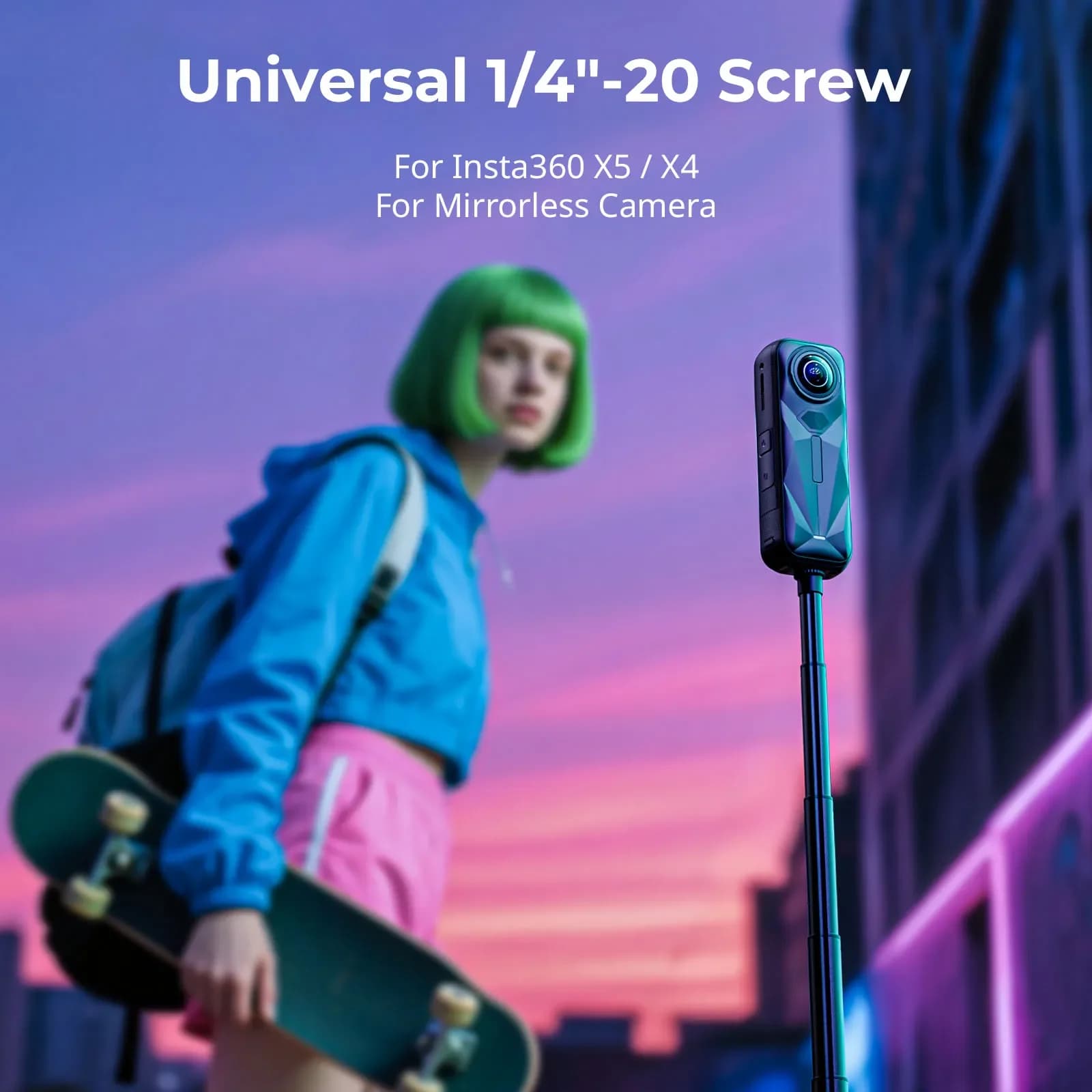 SmallRig VT-08 Mount Support for DJI Action Cameras 29 to 150cm Selfie Stick for Mirrorless Camera for Sony Built-in Tripod 5284