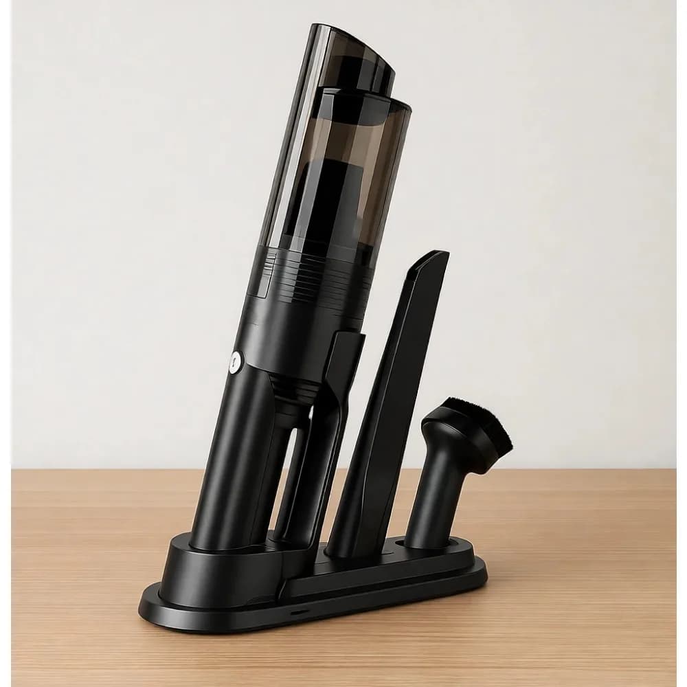 Aspirapolvere Portatile Senza Fili 10KPA, Forte Aspirazione, 2 Velocità, Base di Ricarica, Leggero, 4 in 1 Mini per Auto, Casa, Peli di Animali