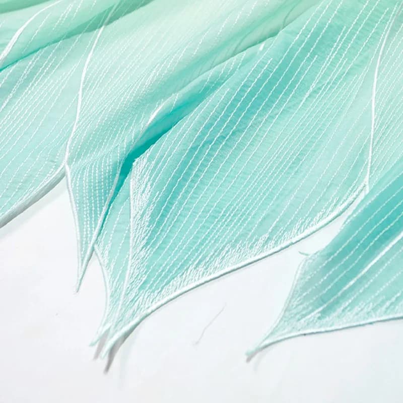 Chinese Hanfu Fabric 50X150Cm Chiffon Embroidery Diy Cloth for Hanfu Shirts, Gradient Leaf Print Soft Sewing Material for Dress