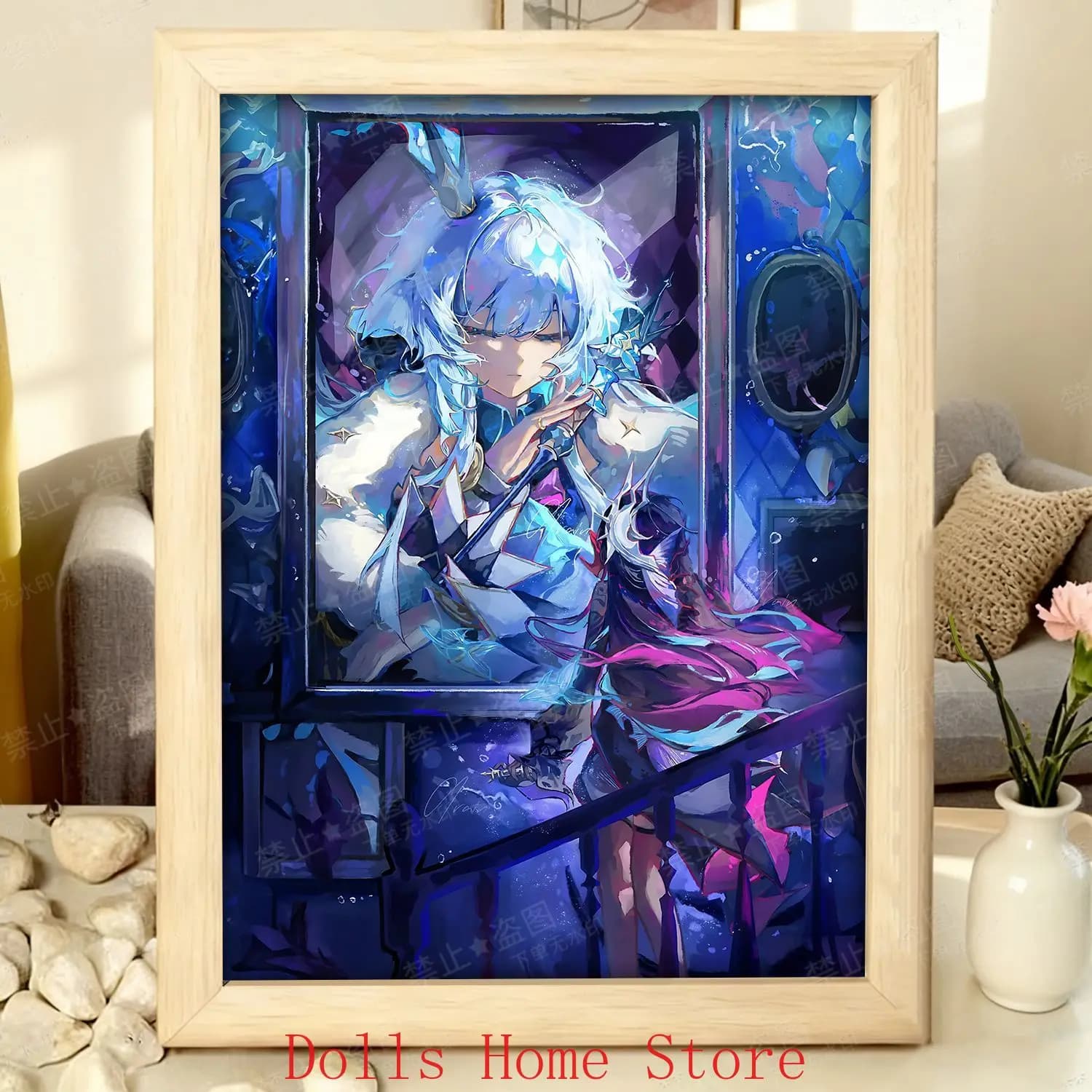 Pittura Decorativa in Legno con Cornice per Foto del Personaggio Cerydra Hysilens del Gioco Honkai: Star Rail, Ornamento da Scrivania, Regalo da Collezione