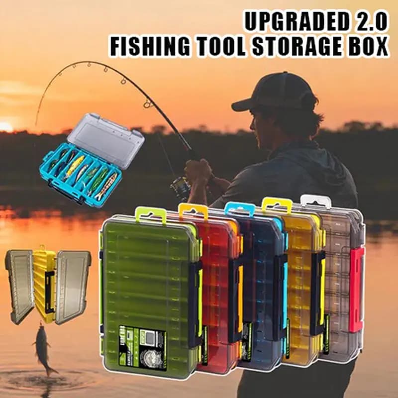 Double-Sided Compact Tackle Box - Streamline Fishing With Durable, Versatile Organizer For Lures, Hooks, Baits