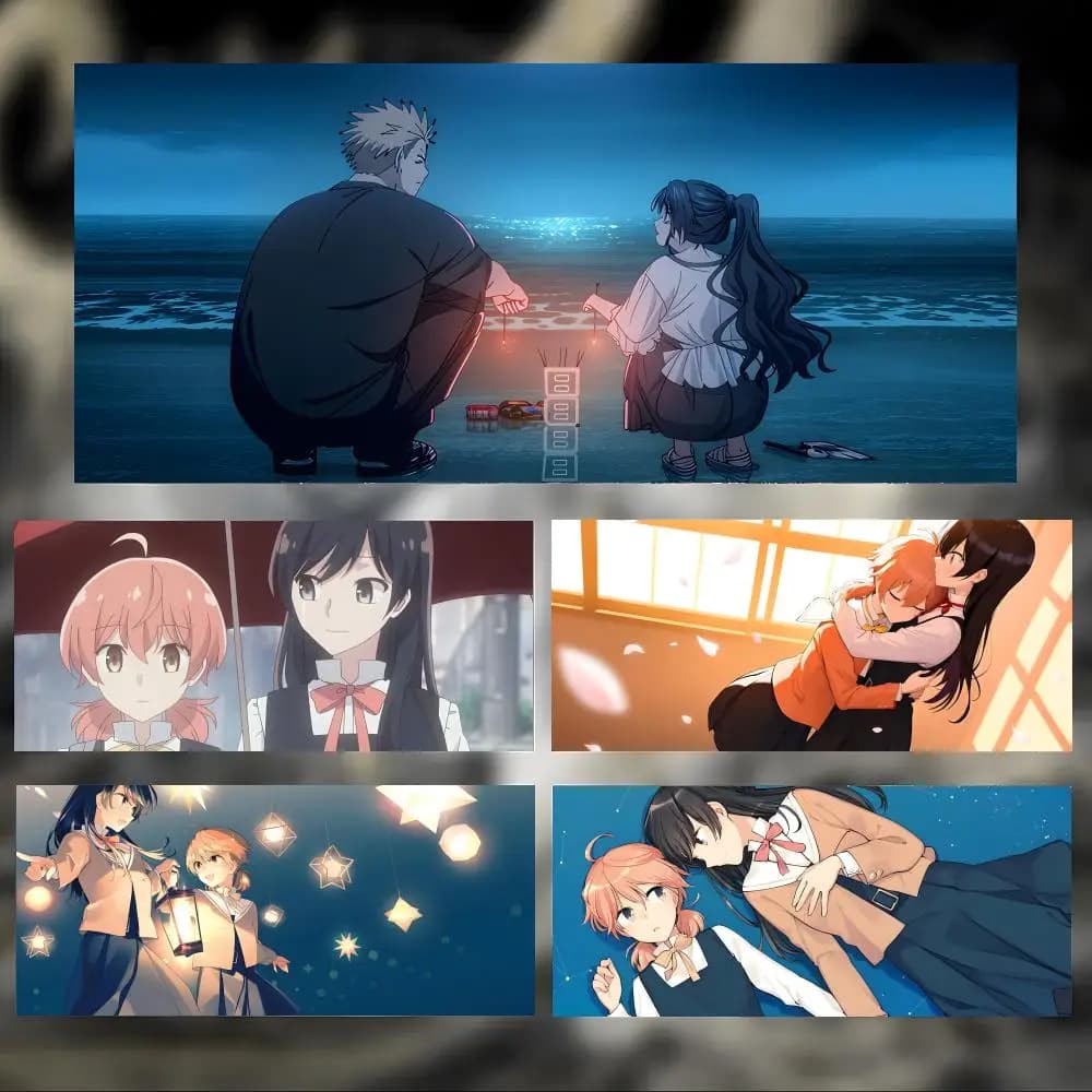 Tappetino per mouse anime sweet B-Bloom Into You, tappetino da scrivania grande e spesso con bordi cuciti, tappetino per mouse da gioco per PC