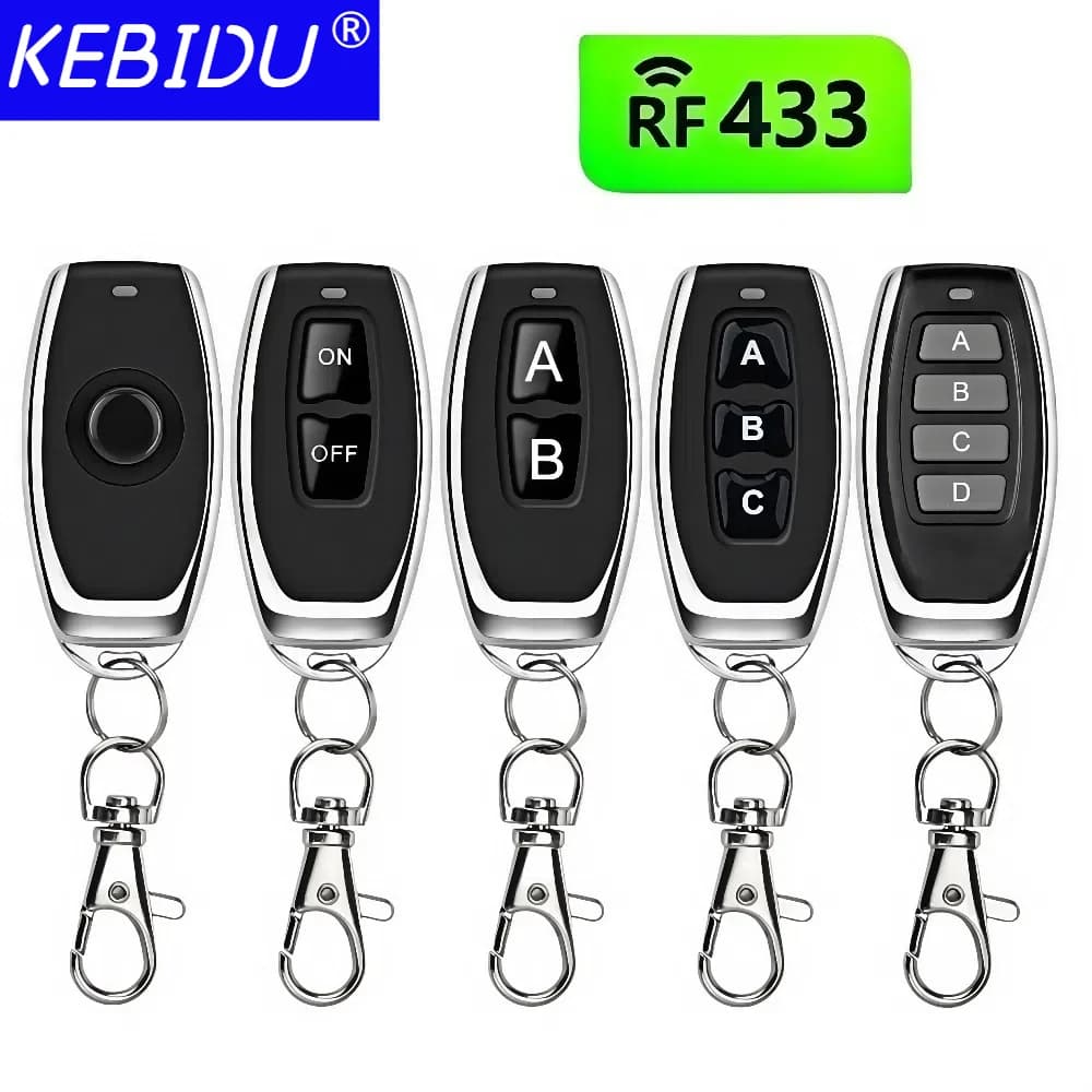 433Mhz RF Remote Control On Off Button Learning Code EV1527 Smart Home Transmitter For Led Light Car Gate Garage Door Alarm Key