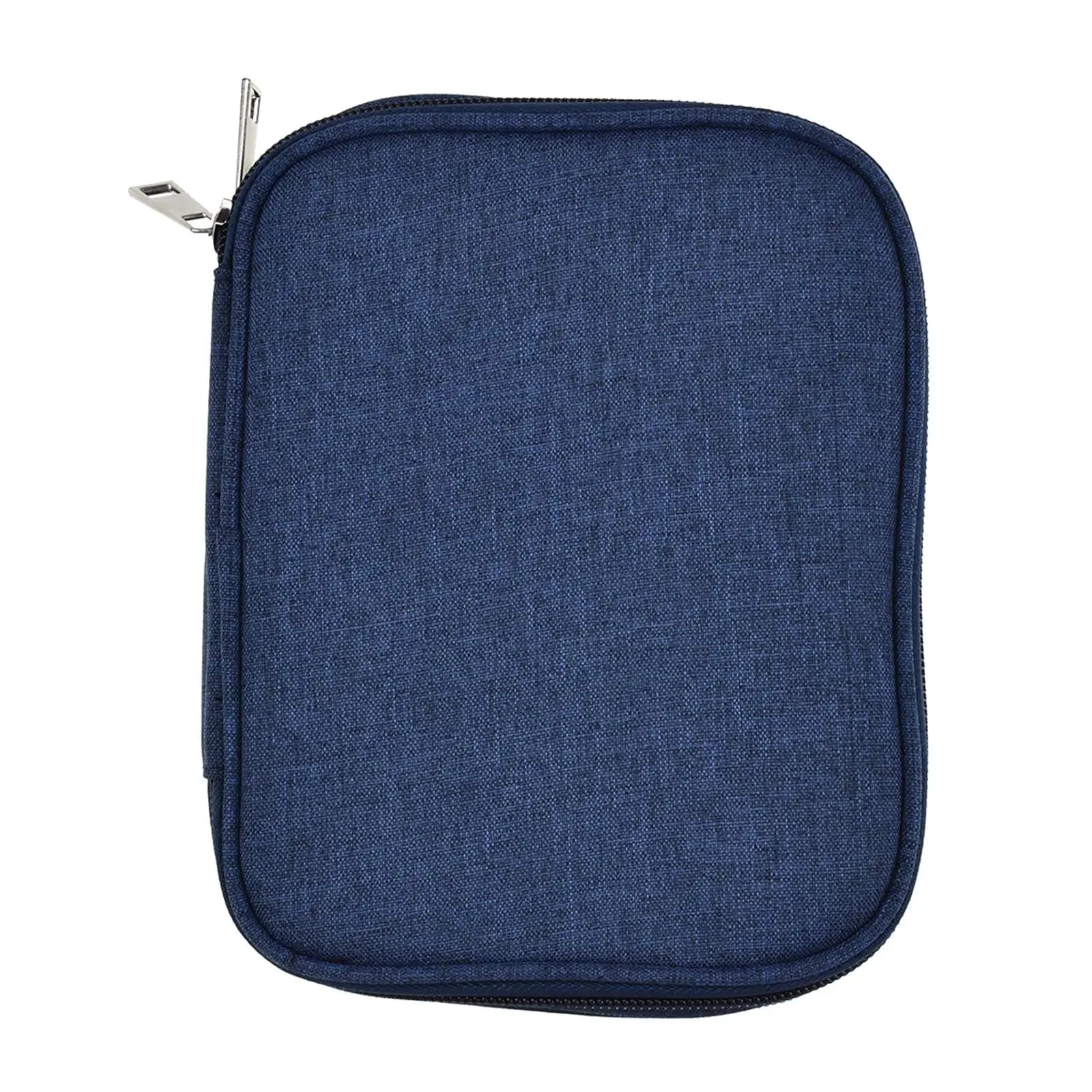 Knitting Crochet Hook Case Empty Organizer,Portable Travel Crochet Hooks Storage Bag with & Crochet Holder Slots - Blue