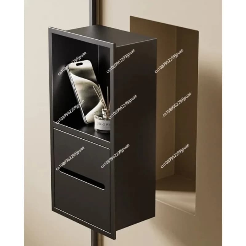 In Wall Stainless Steel Tissue Box Recessed Niche Toilet Paper Holder Waterproof Bathroom Wall Decor Accessory