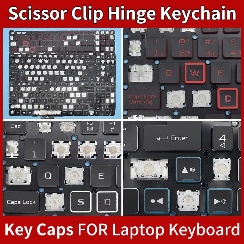 Tappo chiave di ricambio Keycap e Clip a forbice e cerniera per Acer Predator Helios 300 PH315-52 PH315-52-73DU PH315-52-75R0 PH317-53