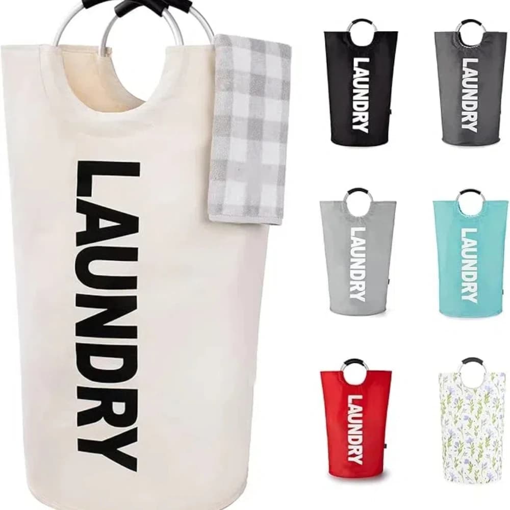 Collapsible Laundry Basket with Handle Large Capacity Dirty Clothes Storage Bag for Bathroom Laundry Room Balcony