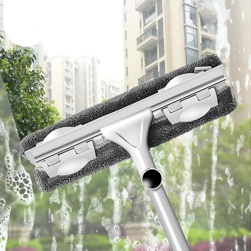 Spazzola per pulizia manico lungo Lavavetri Lavavetri Tergipavimento per vetro Asta telescopica Testa rotante con pulizia