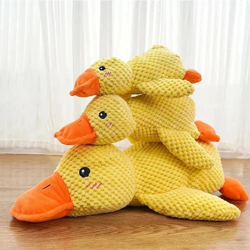 Nuovo Giocattolo per Cani in Stock, Simpatico Peluche Kawaii a Forma di Anatra, Compagno per il Sonno, Resistente ai Morsi, Giocattolo Sonoro per la Pulizia dei Denti e il Sollievo dal Dolore