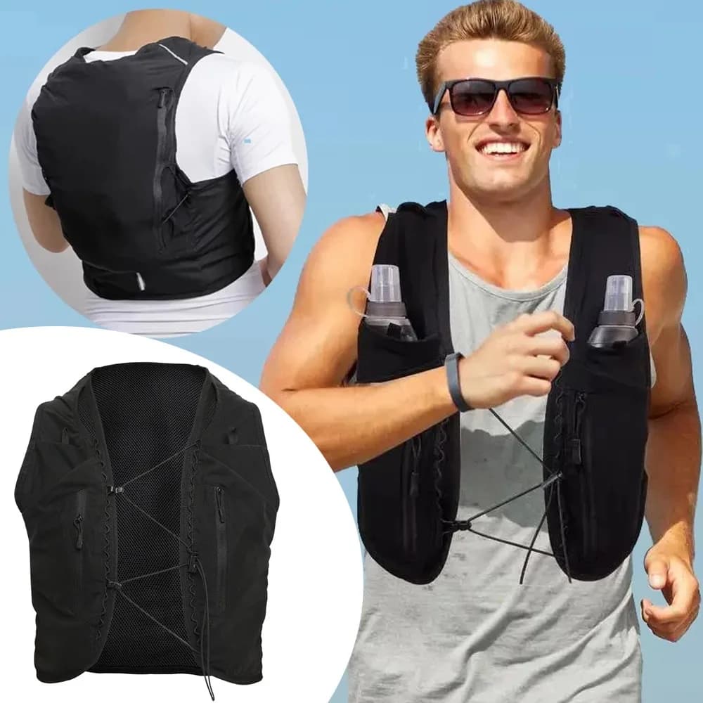 Zaino da corsa per maratona con gilet per idratazione per sport all'aria aperta con vescica per idratazione, adatto per ciclismo ed escursionismo di grande capacità