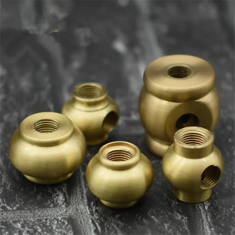Brass table lamp angle side nut connection adapter 90 degree copper M10 screw wall lamp accessories for corner pillar lighting