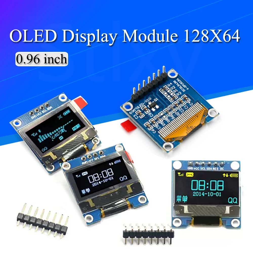 Modulo display OLED bianco seriale oled IIC da 0,96 pollici 128X64 I2C SSD1306 12864 Scheda schermo LCD per Arduino
