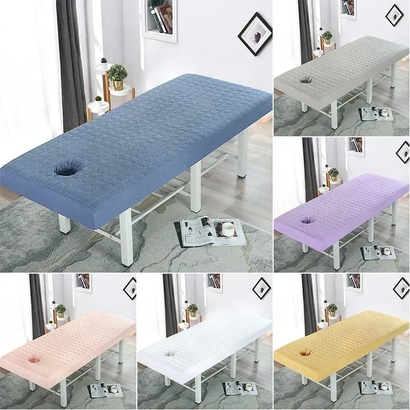 Beauty Salon Massage Bed Thick Quilted Table Fitted Full Cover Table Sheet with Hole Spa Massage Table Bed Cover Bedspread