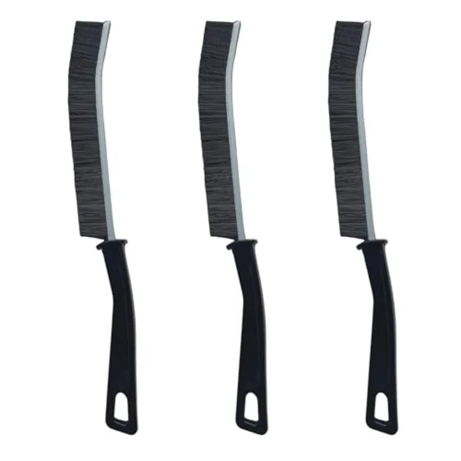 Hard Bristle Crevice Cleaning Brush, Shower cleaner brush, Grout brush, Kitchen, Bathroom, Toilet brush, Small, Black