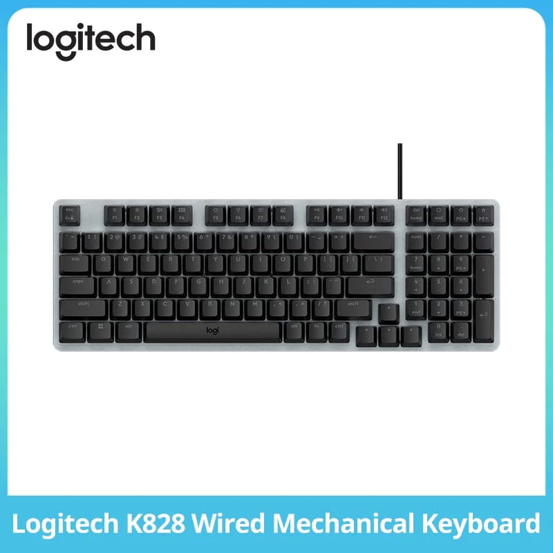 Logitech K828 Wired Mechanical Keyboard 98 Keys Backlit Crystal Switch Metal Frame USB-A Office Gaming Keyboard