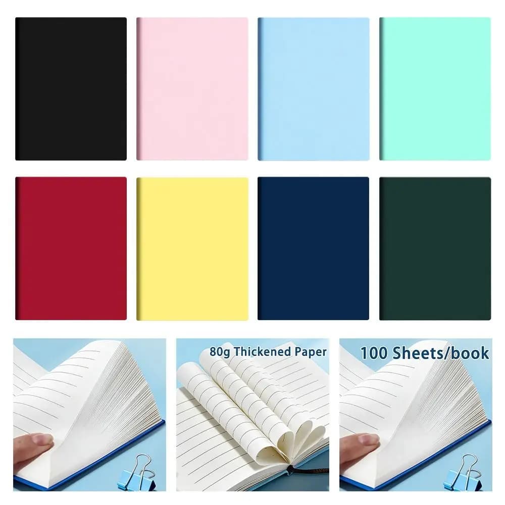 Semplice mini quaderno A7 multicolore, blocco note portatile, agenda per studenti