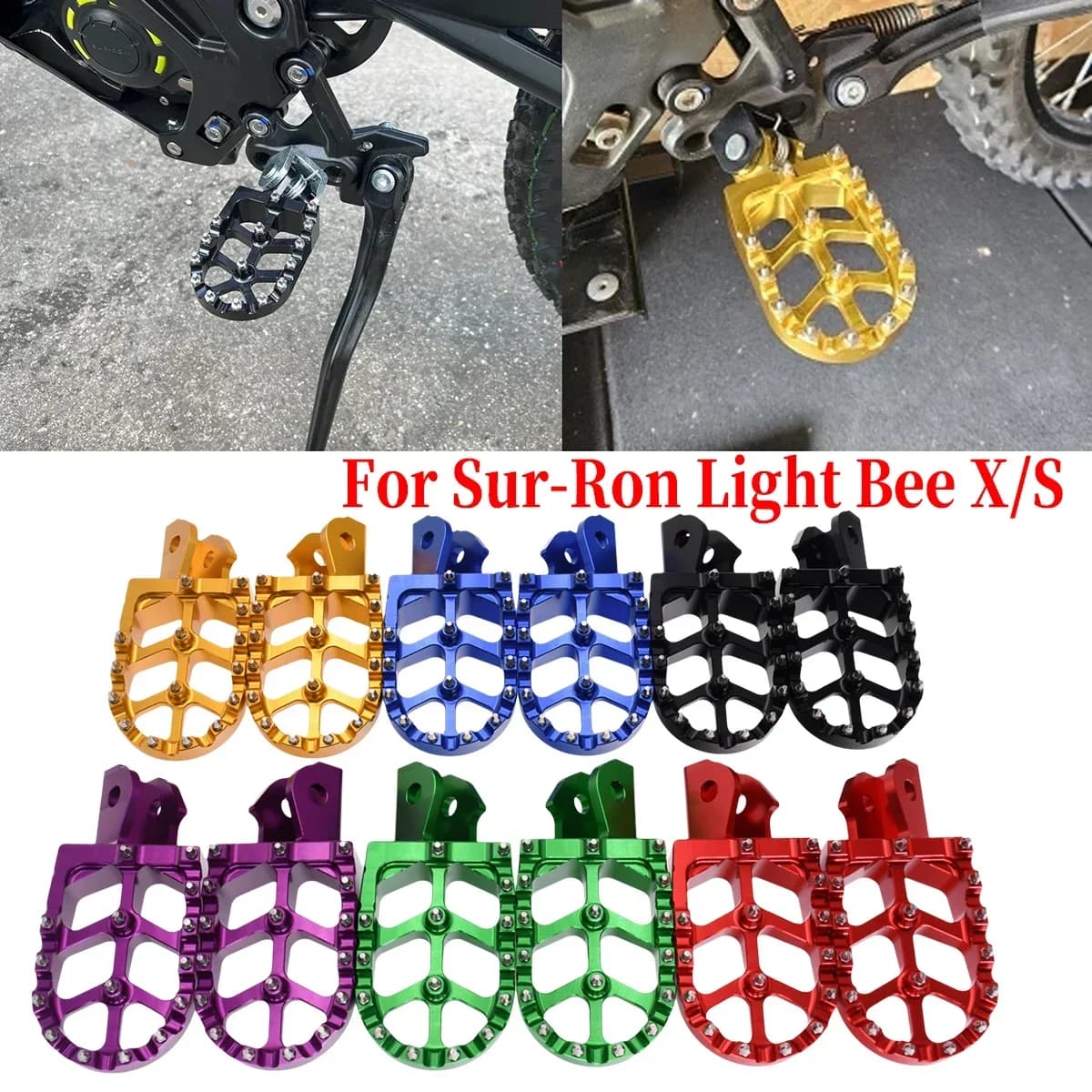 Per SurRon Sur-Ron Light Bee X /S Pedane in alluminio CNC Resto Pedane Moto elettrica per Talaria Moto Acessorios