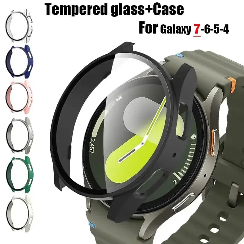 Tempered Glass+Case for Watch 7/6/5/4 cover 44mm 40mm Full PC bumper screen protector watch FE Accessories