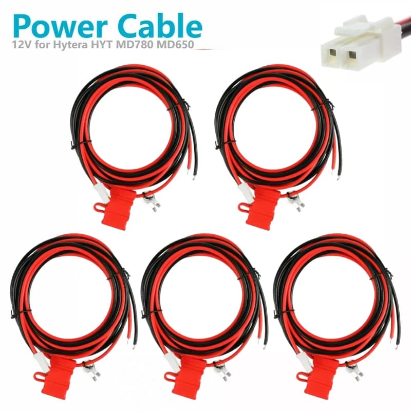 5 Pezzi Cavo di Alimentazione DC 12V da 3m per Radio Hytera MD650 MD780 MD785 MD780G MD788 MD788G, Accessorio per Walkie Talkie Mobile