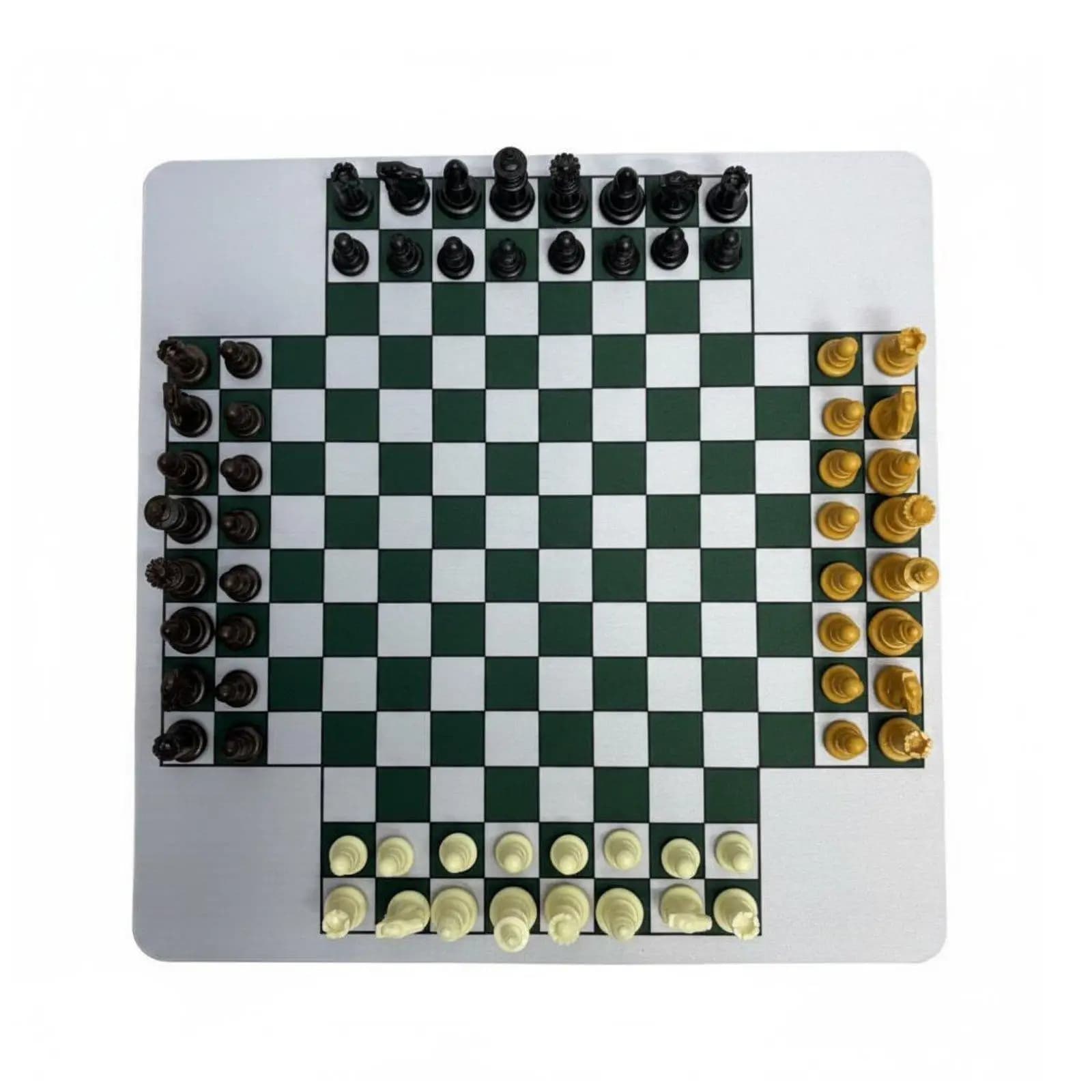 Four Player Chess Set Compact Board Game for Tabletop Family Strategy Night PS Pieces Adult Chess