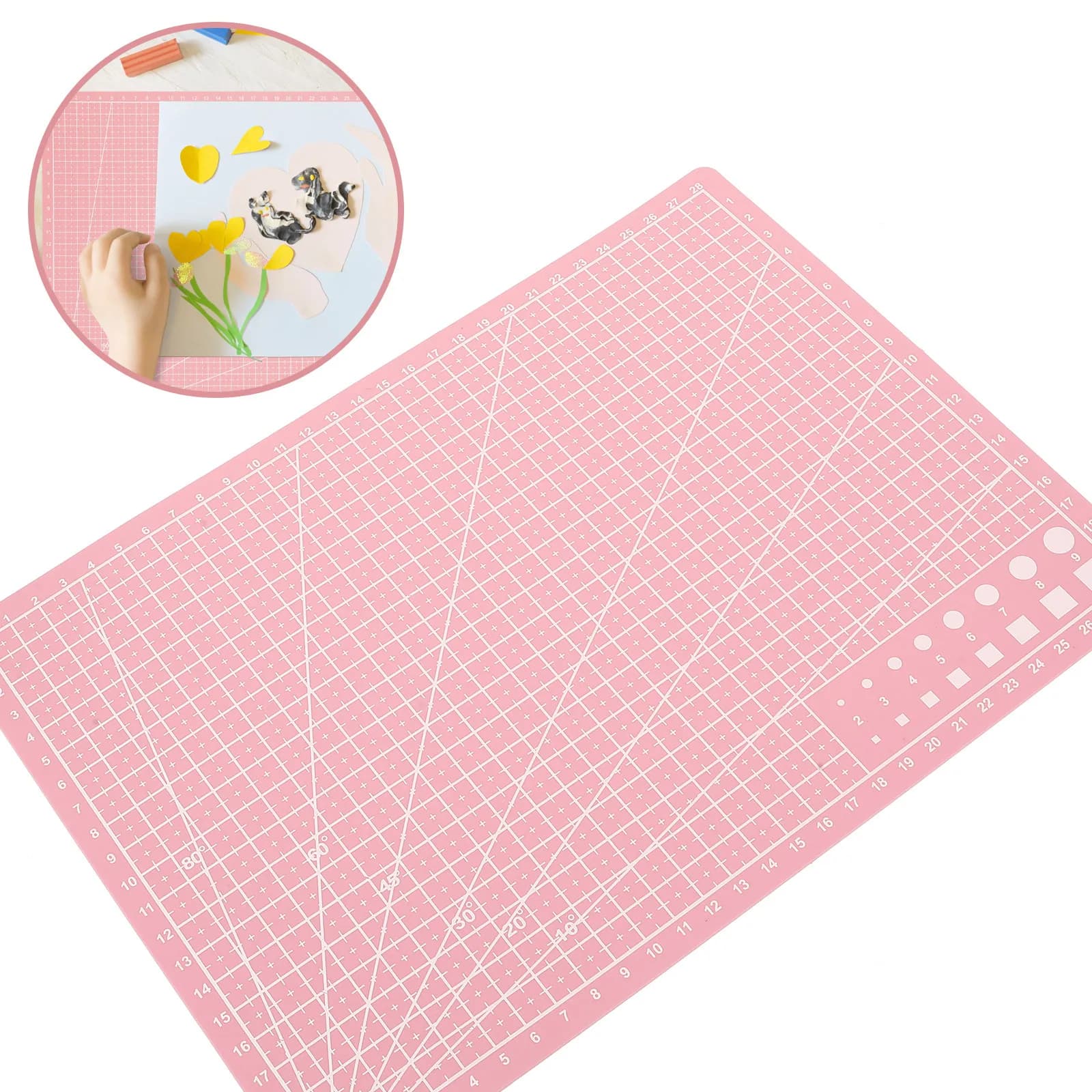 A4 Cutting Mat Engraving Art Mat Plastic Craft Cutting Board Flat Non-Slip Double-Sided Tool for DIY Sewing Paper Carving