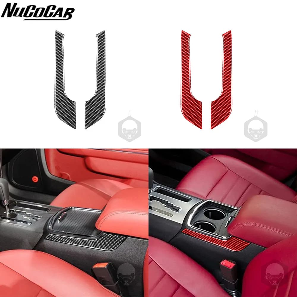 Per Chrysler 300 300C 2011-2023 In Fibra di Carbonio Bracciolo Centrale Pannello Laterale Trim Copertura Accessori Auto Interni Adesivi Decorativi