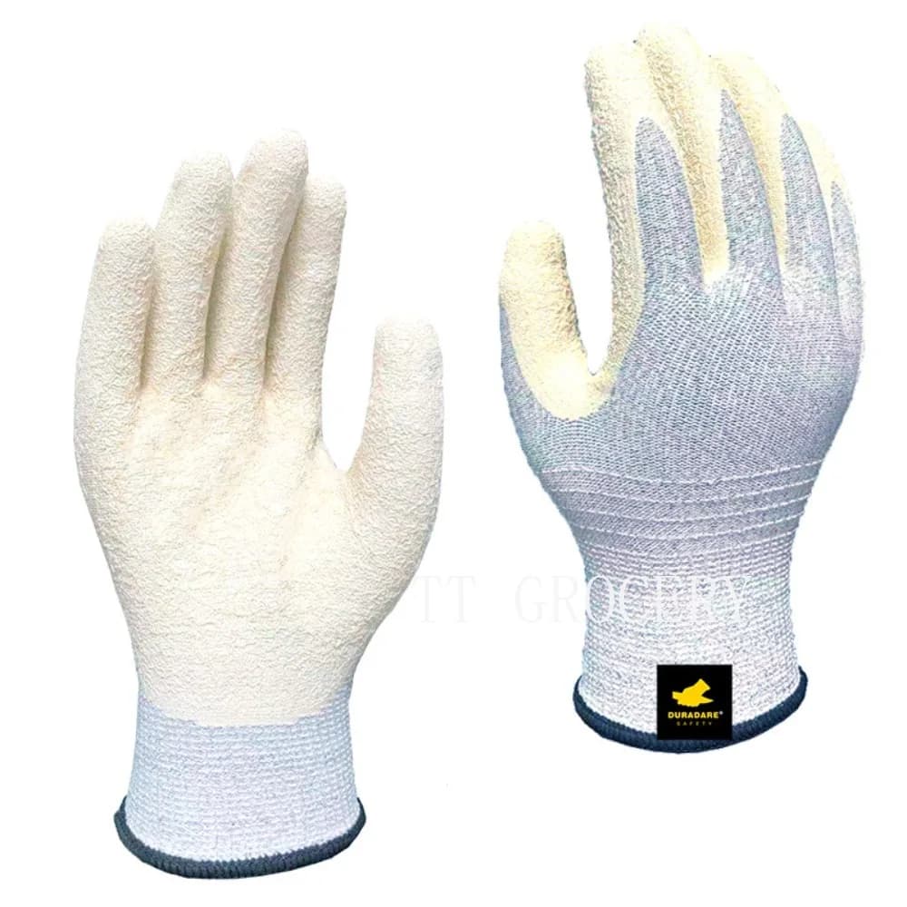 Guanti resistenti al taglio EN 388 Guanti bianchi rivestiti in lattice per operazioni fotovoltaiche in polisilicio Guanti di sicurezza per giardinaggio e ciclismo