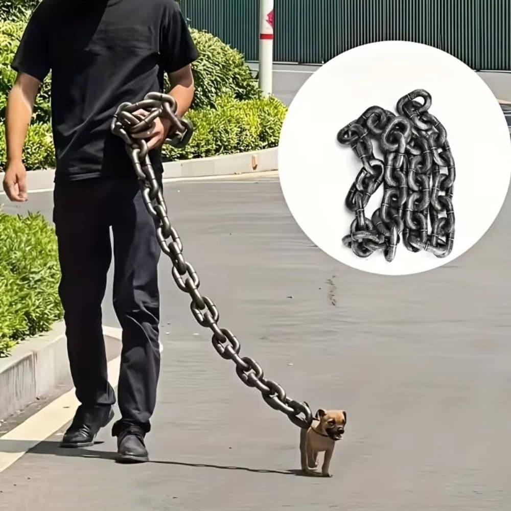 1 Piece Set 70 Inch Fun Dog Leash Prank Plastic Chain Photography Props Durable Decoration Cute Leash Pet Supplies Accessories